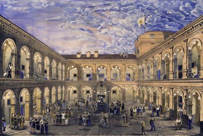 Prisonniers politiques dans le fort de Civita Castellana la nuit du 21 juin 1846, amnistiés lors du couronnement du pape Pie IX - Italian School