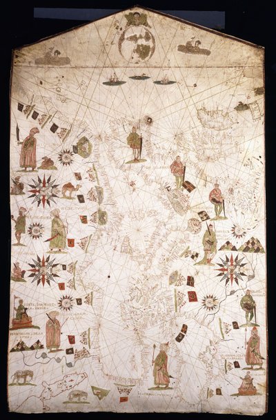 Carte portulan de la Méditerranée et de l