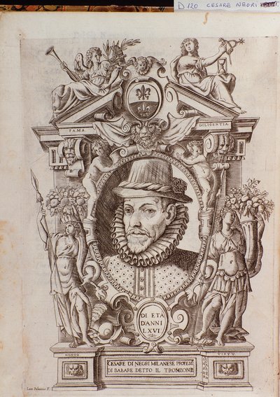 Portrait de Cesare Negri dit Il Trombone (1536-1604), un danseur italien - Italian School