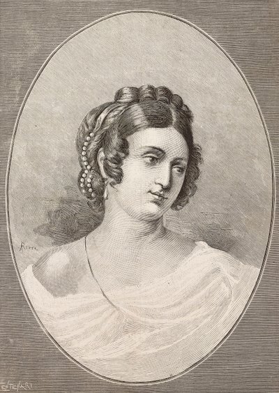 Portrait de Costanza Monti (1792-1840), poète italienne, gravure de Centenari de L