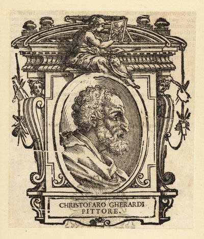 Portrait de Cristofano Gherardi ou Cristoforo Gherardi, également connu sous le nom de il Doceno, peintre italien de la fin de la Renaissance ou de la période maniériste, actif principalement à Florence et en Toscane - Italian School