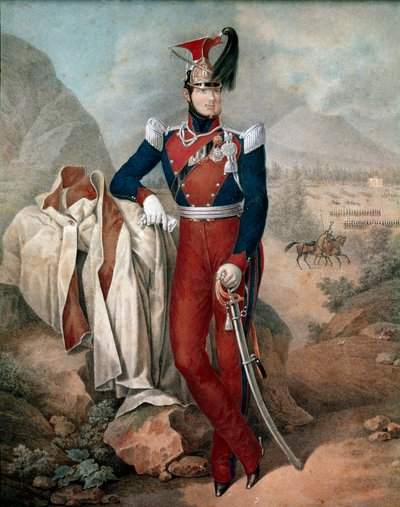 Portrait de Ferdinand II (Ferdinando Carlo) (1810-1859), roi des Deux-Siciles. Aquarelle anonyme. XIXe siècle Museo Nazionale di San Martino Naples - Italian School