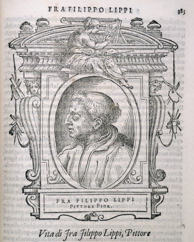 Portrait de Fra Filippo Lippi (c.1406-69) de Vies des artistes de Vasari, première publication 1550 - Italian School