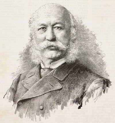 Portrait de Girolamo Cantelli (1815-1884), patriote et politicien italien, gravure d
