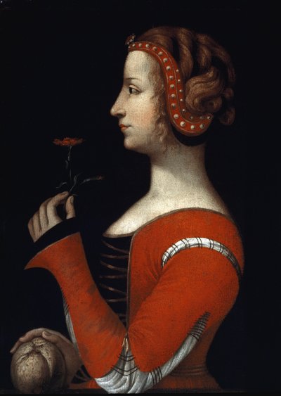 Portrait de Laure (Laura) de Noves (1308-1348), femme aimée de Pétrarque (Francesco Petrarca) Peinture de l
