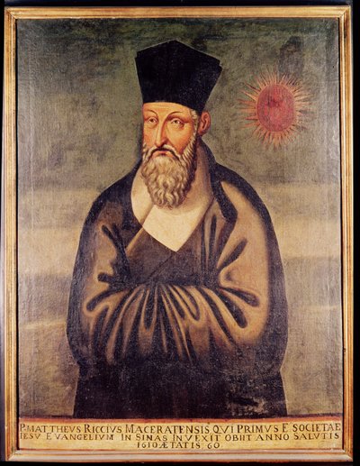 Portrait de Matteo Ricci (1552-1610) missionnaire italien, fondateur de la mission jésuite en Chine - Italian School