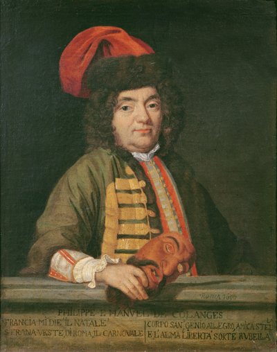 Portrait de Philippe Emmanuel de Coulanges déguisé pour le carnaval, 1690 - Italian School