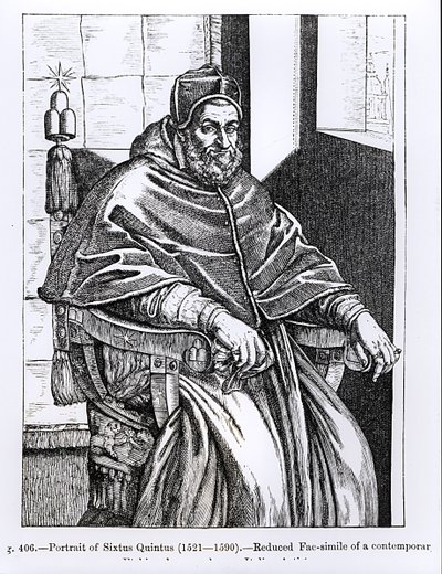 Portrait du pape Sixte V (1520-90) illustration de 