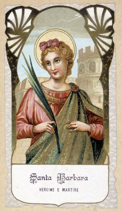 Portrait de Sainte Barbe, vierge et martyre, Italie - Italian School