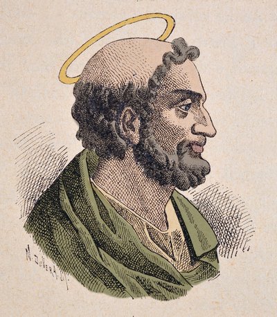 Portrait de saint Pierre (1er siècle), premier Pape et Évêque de Rome - Italian School