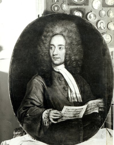 Portrait du Compositeur Tomaso Giovanni Albinoni (1671-1751) Tenant une Partition Musicale - Italian School