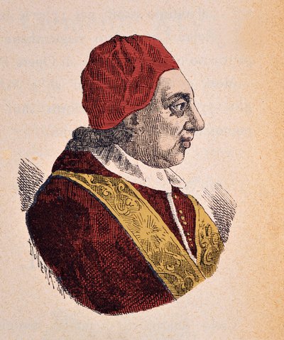 Portrait du Pape Benoît XIV (1740-1758), 1898 (coloration ultérieure) - Italian School