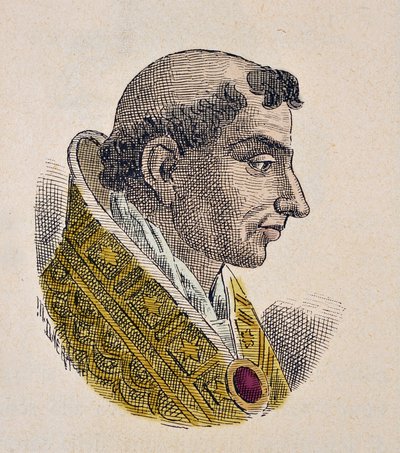 Portrait du pape Étienne VII (Stephen, Stefano ou Stephanus) (927-931) - Italian School