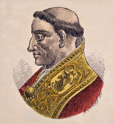 Portrait du pape Grégoire IV (Gregorio, Gregorius ou Gregory) (827-844) - Italian School