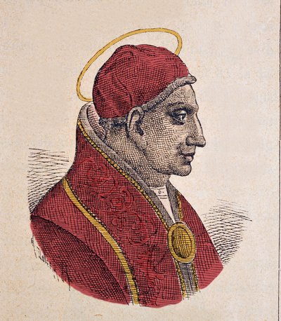 Portrait du pape Jean VI (Giovanni ou Ioannes) (701-705) - Italian School