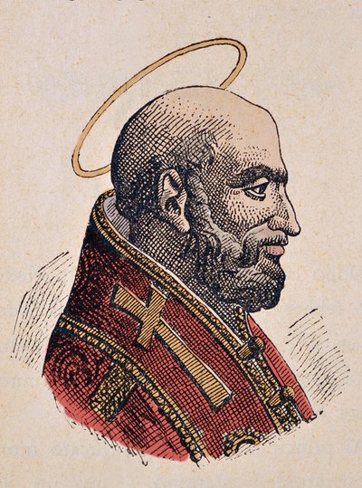 Portrait du pape Jules Ier (Julius I ou Iulius ou Giulio) (337-352) - Italian School