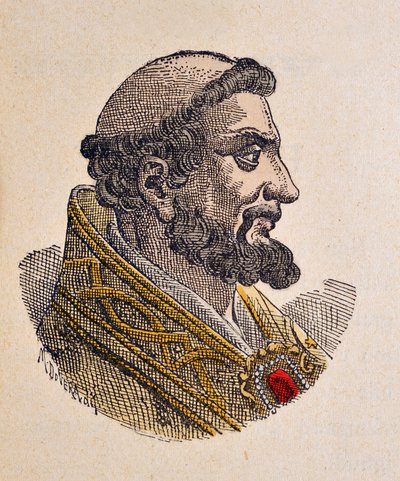 Portrait du Pape Pélage Ier (556-561) - Italian School