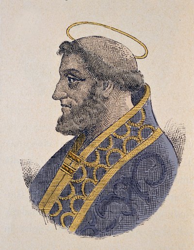 Portrait du Pape Serge Ier (687-701) - Italian School
