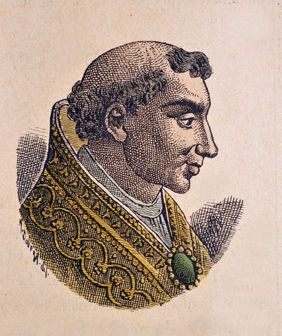 Portrait du Pape Théodore II (Theodorus ou Teodoro) (897) - Italian School