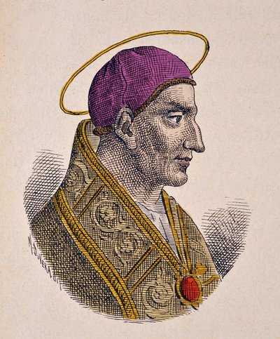 Portrait du Pape Vitalien (Vitalianus ou Vitaliano) (657-672) - Italian School