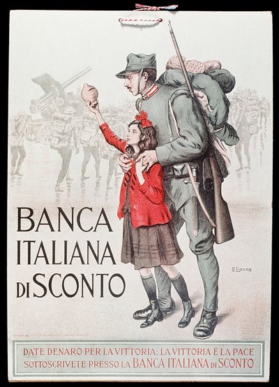 Carte postale de la Banca Italiana di Sconto, 1917-18 - Italian School