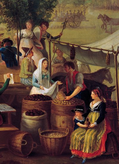 Marchand de pommes de terre et de châtaignes - Italian School