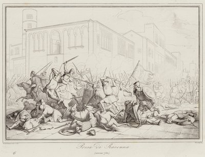 Prise de Ravenne, 730 (gravure) - Italian School