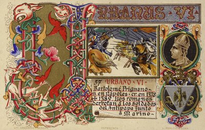Commémoration imprimée du Pape Urbain VI - Italian School