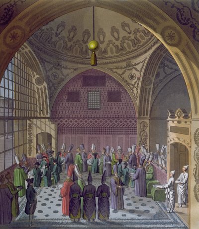 Réception des ambassadeurs occidentaux par le Grand Vizir du Sultan à Constantinople, vers 1820 - Italian School