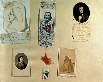 Risorgimento : tableau collage autour du patriote italien Giuseppe Garibaldi (1807-1882). Rome, Museo del Risorgimento - Italian School