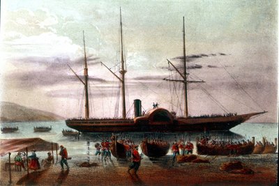 Risorgimento : le départ le 8/08/1860 de Giuseppe Missori, officier de l