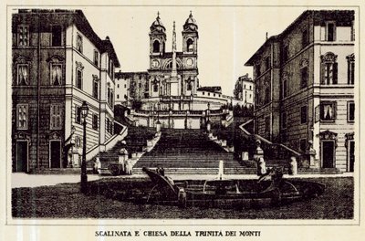 Rome: Escalier et église de la Trinité des Monts - Italian School