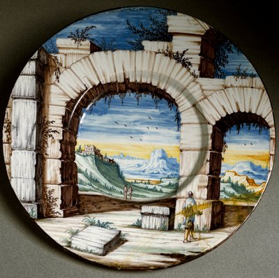 Ruine et paysage - Italian School