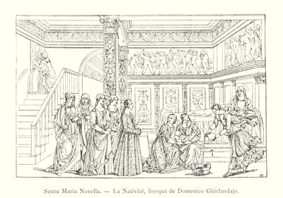 Santa Maria Novella, La Nativité, fresque de Domenico Ghirlandajo - Italian School