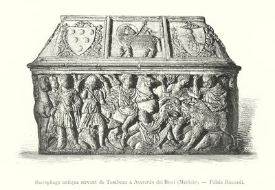 Sarcophage antique servant de Tombeau à Averardo dei Bicci, Medicis, Palais Riccardi - Italian School