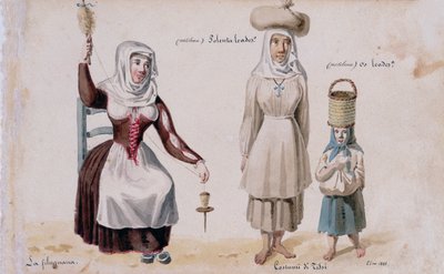 Costumes sardes de Tissi, impression ms. 257, Collection Cominotti - Italian School