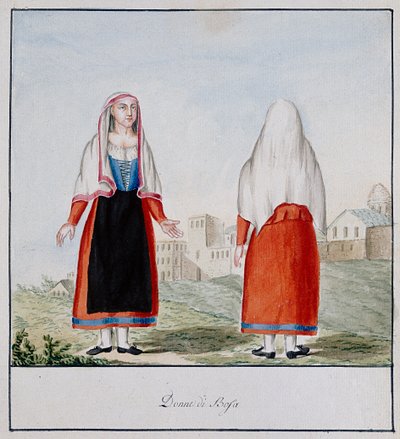 Costumes sardes de Bosa, imprimé ms.258, Collection Luzzetti - Italian School