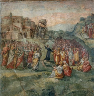 Sermon de Saint Hippolyte, détail de la peinture du Martyre de Saint Hippolyte et de ses compagnons - Italian School