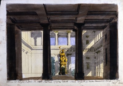 Décor de scène pour "Poliuto", Teatro Comunale, Faenza, 1857 - Italian School