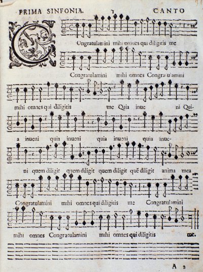Partition musicale pour Concerto 5 dans Canzoni alla francese par Adriano Banchieri - Italian School