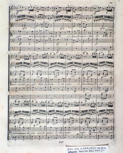 Partition de Médée (acte 1), opéra de Luigi Cherubini - Italian School
