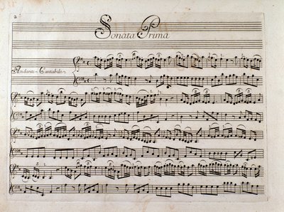 Page de partition pour « Sonate pour violon et basse continue » de Giuseppe Tartini - Italian School