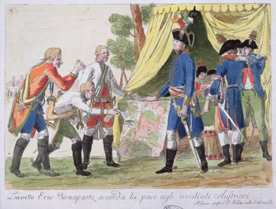 Signature du Traité de Campo-Formio entre la France (représentée par Bonaparte) et l