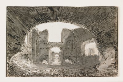 Esquisse des thermes de Caracalla, début du 19ème siècle - Italian School