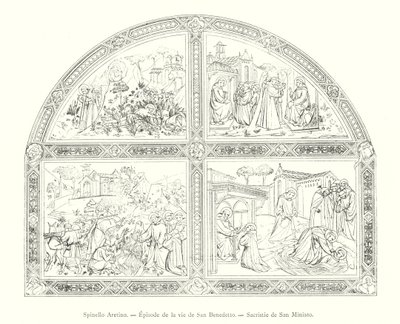 Spinello Aretino, Épisode de la vie de San Benedetto, Sacristie de San Miniato - Italian School
