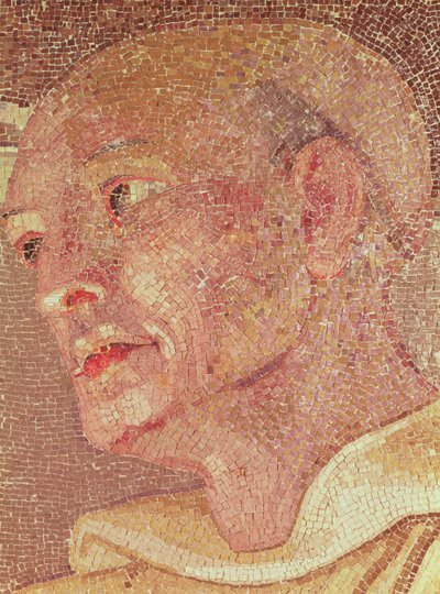 Saint Bernard de Clairvaux (c.1090-1153) de la crypte de Saint-Pierre (mosaïque) (détail) - Italian School
