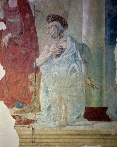 Saint Jérôme en pénitent. Détail. Fresque - Italian School