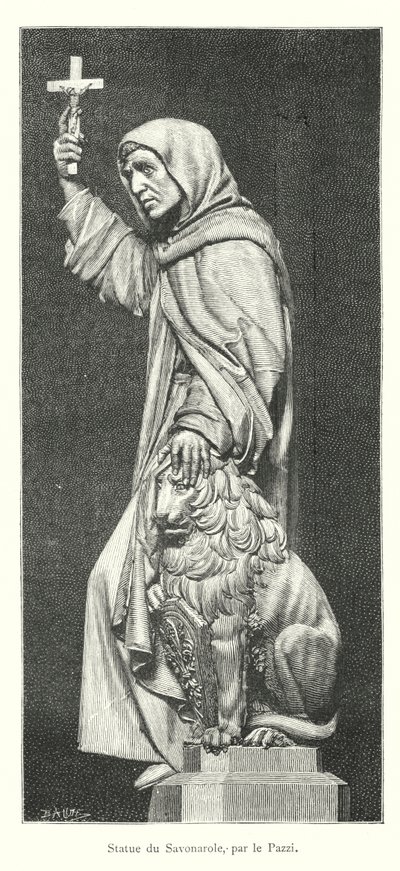 Statue du Savonarole, par le Pazzi - Italian School
