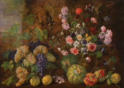 Nature morte de fruits et de fleurs - Italian School