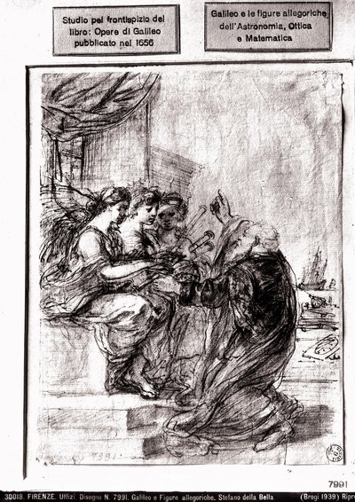 Étude pour la page de titre des œuvres complètes de Galilée, 1656 - Italian School